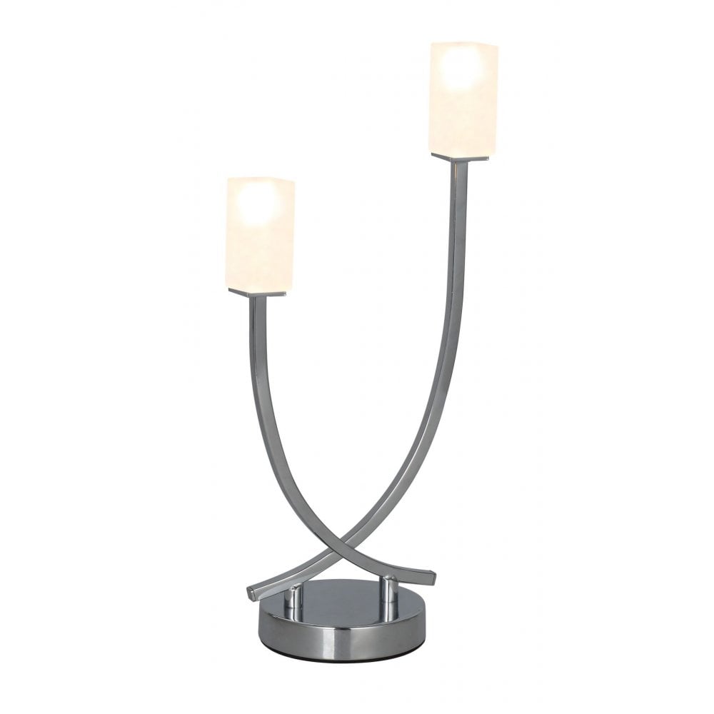 Topaz 2 Light Polished Chrome Table Lamp