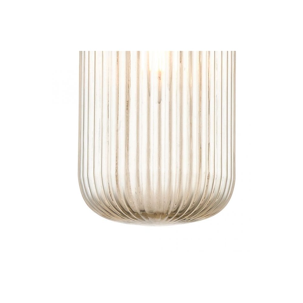 Mason Amber Ribbed Glass Single Pendant