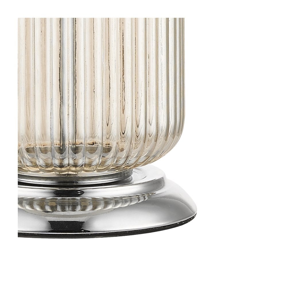 Mason Amber Ribbed Glass Table Lamp With Shade
