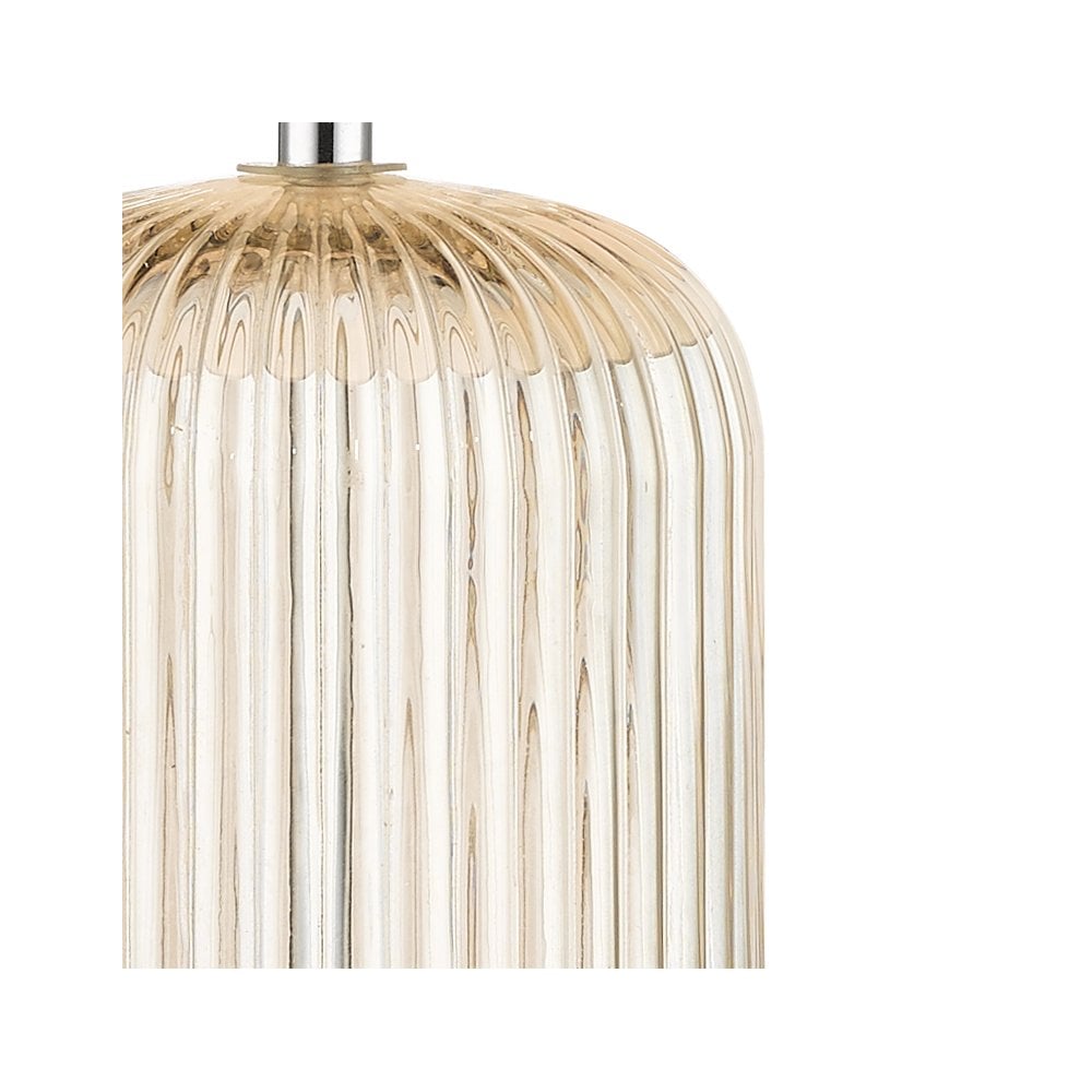 Mason Amber Ribbed Glass Table Lamp With Shade
