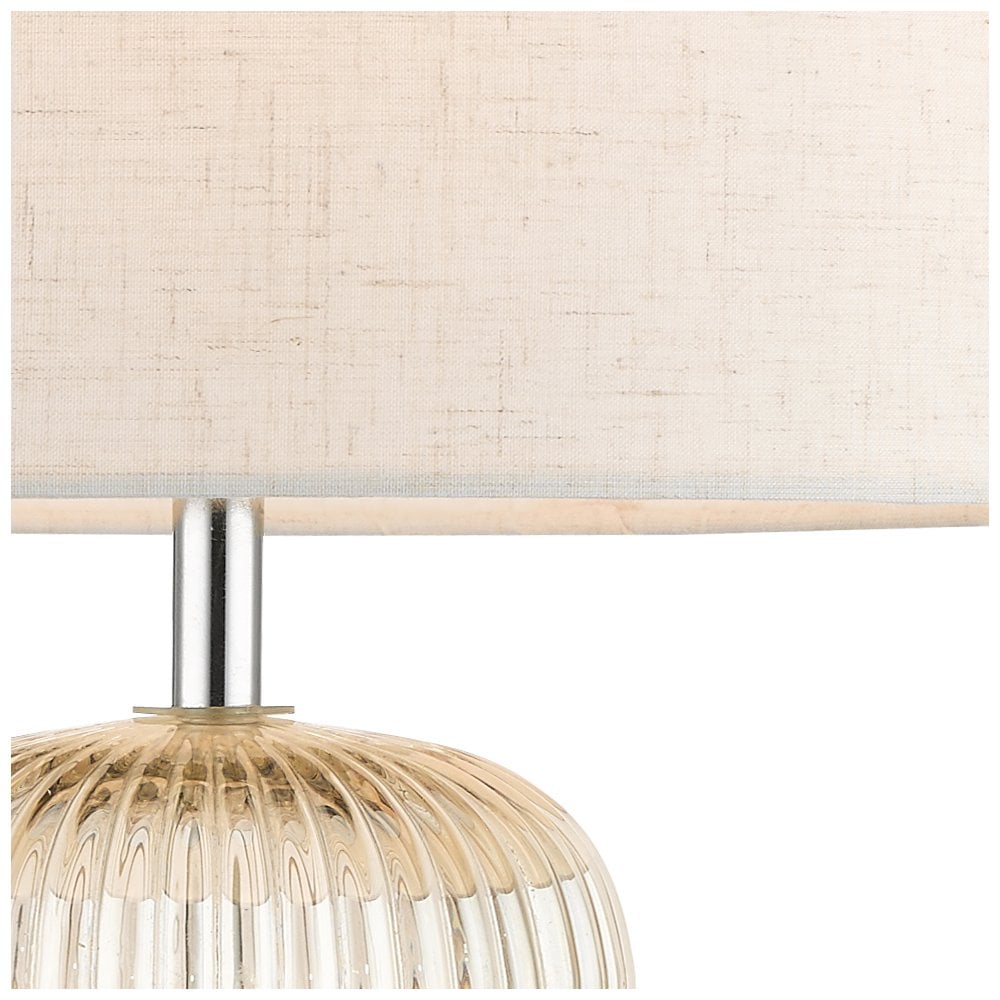 Mason Amber Ribbed Glass Table Lamp With Shade