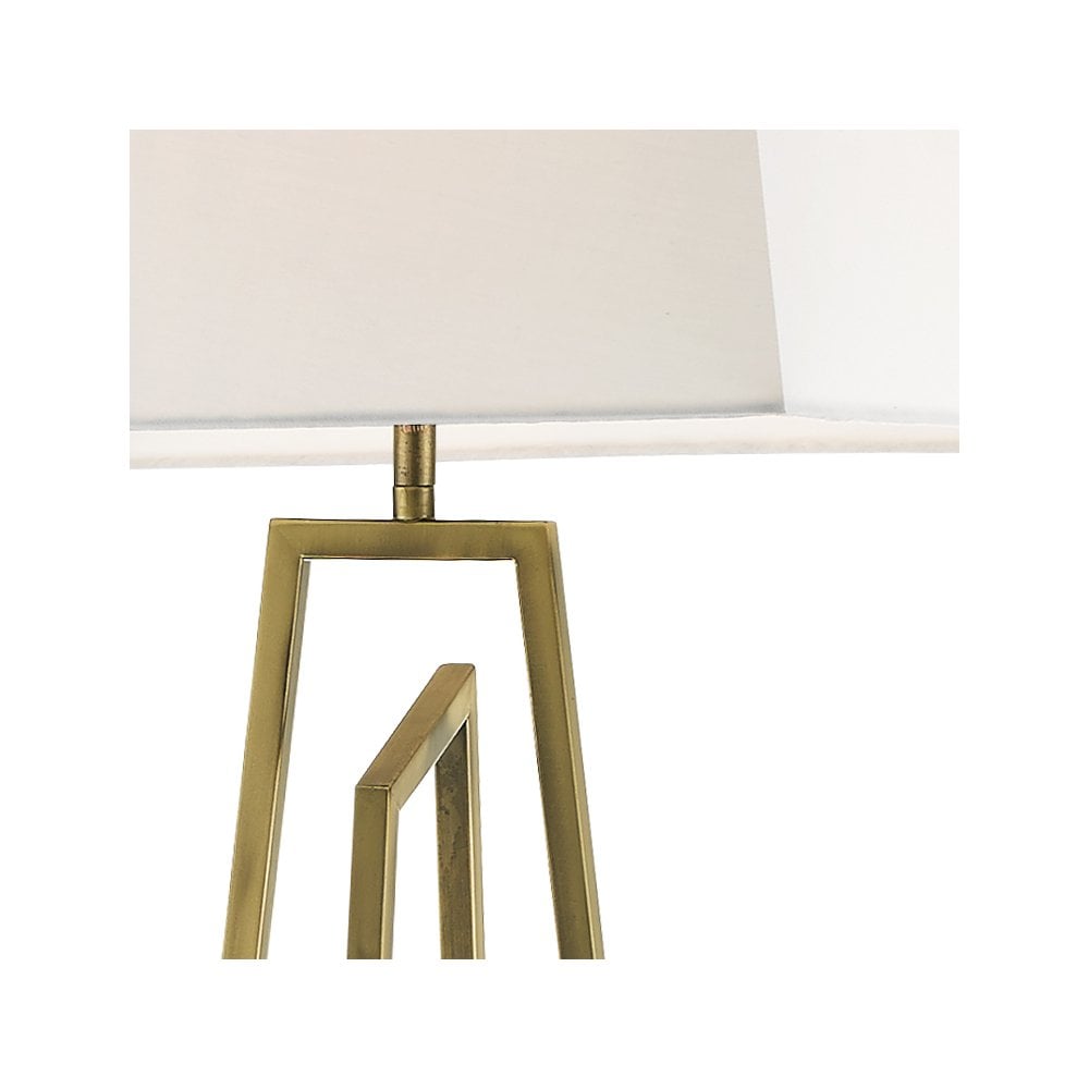 Plaza Antique Brass E27 Floor Lamp With Square Shade