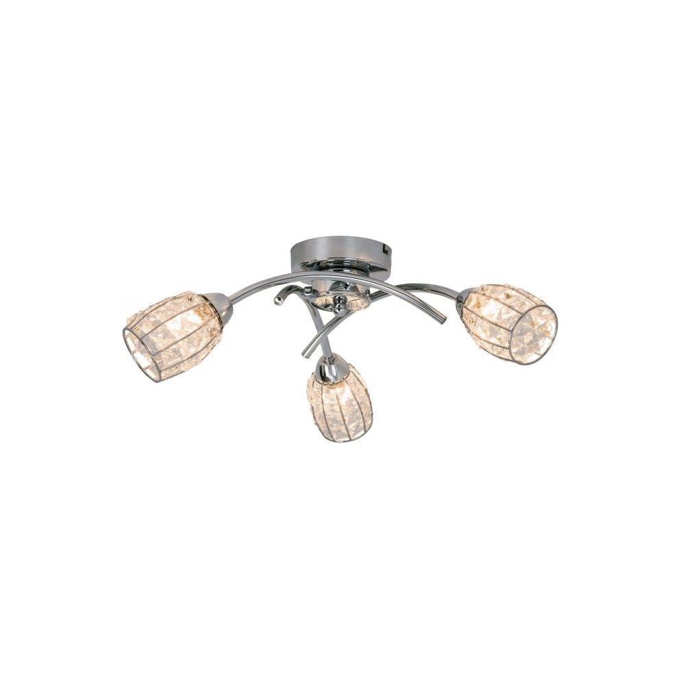 Roma 3 Light Polished Chrome with Crystal Shade