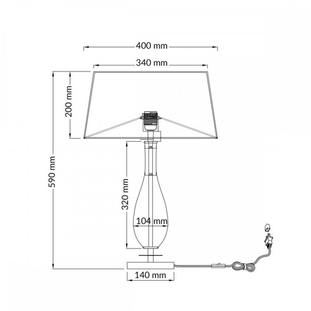 Dior Amber Glass Table Lamp with Shade