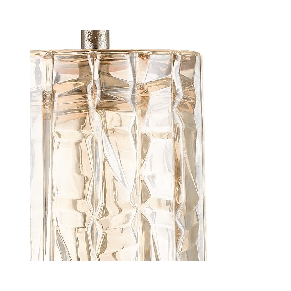Whiskey Amber Cut Glass E27 Table Lamp With Shade