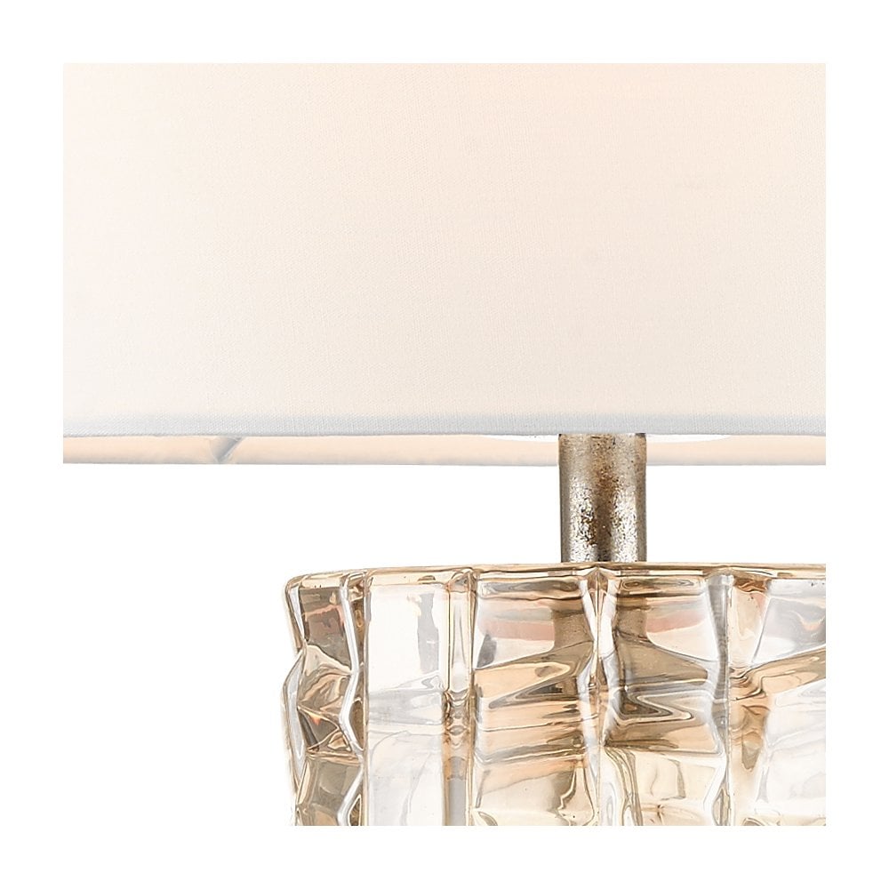 Whiskey Amber Cut Glass E27 Table Lamp With Shade