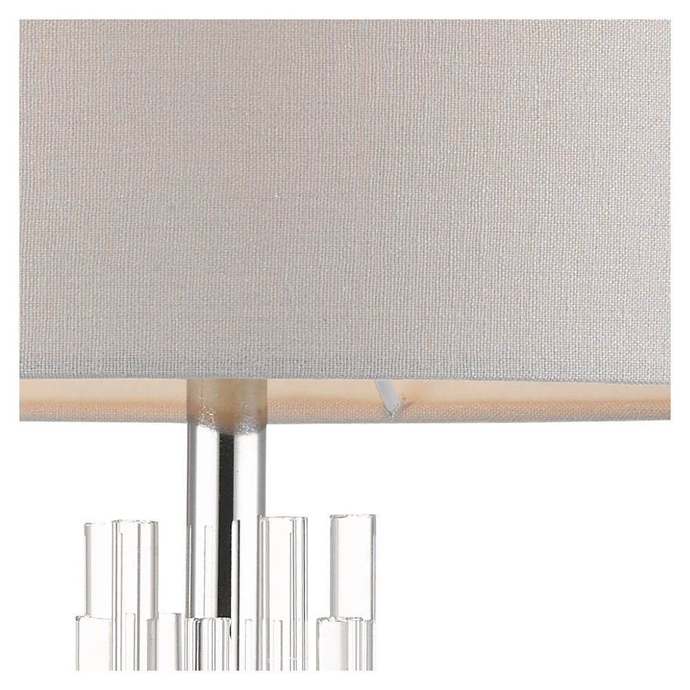 Chrysler E27 Crystal Table Lamp Polished Chrome With Shade