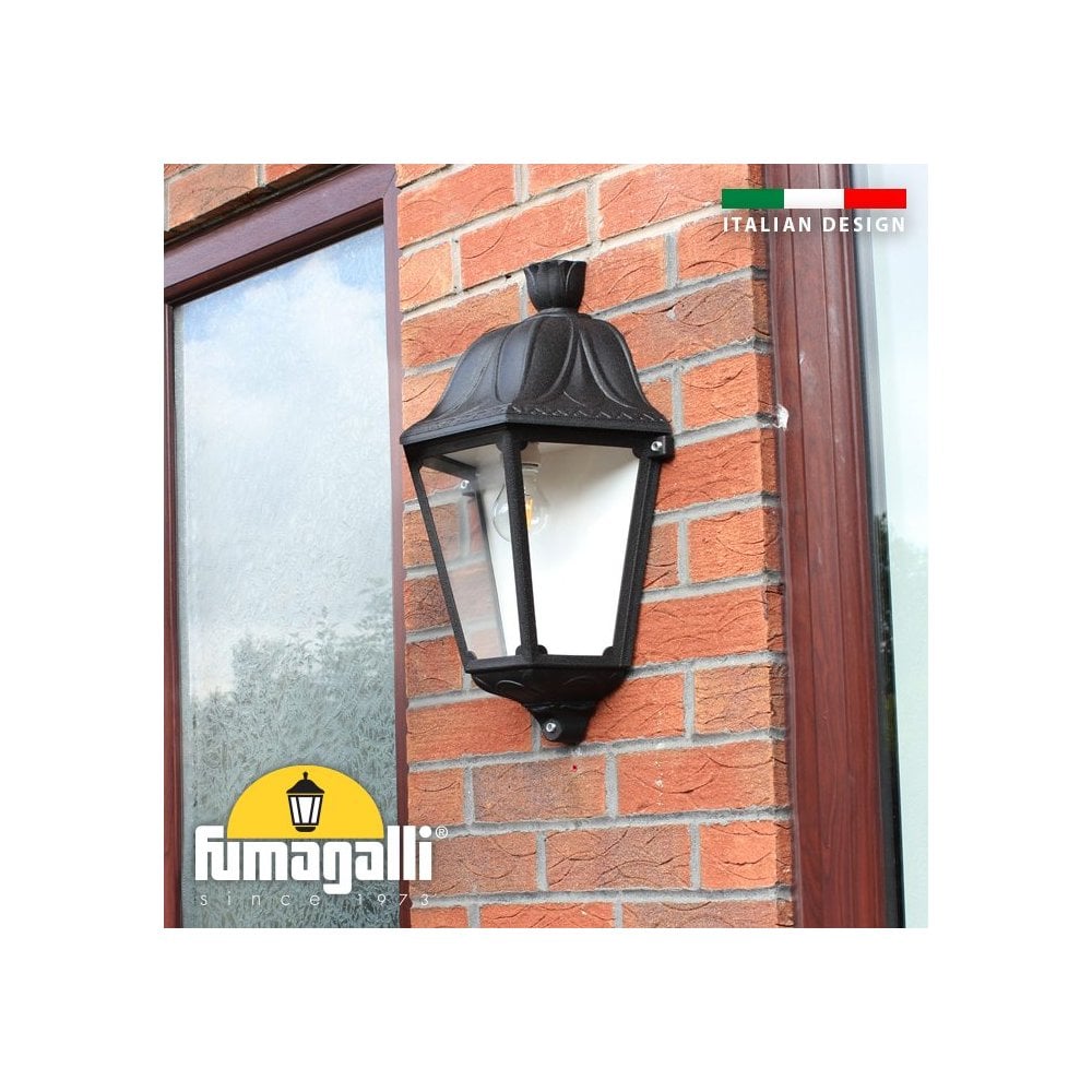 Daria E27 Half Wall Lantern Black