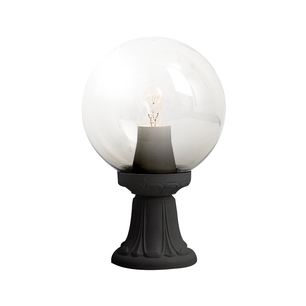 Mikrolot Globe 250 mm E27 Black and Clear Post /Pillar Top Lantern