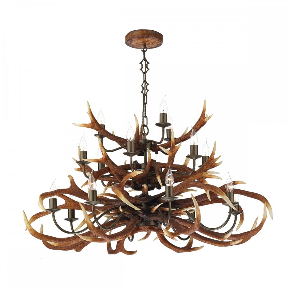 Antler Emperor 17 Light Highland Rustic Fitting