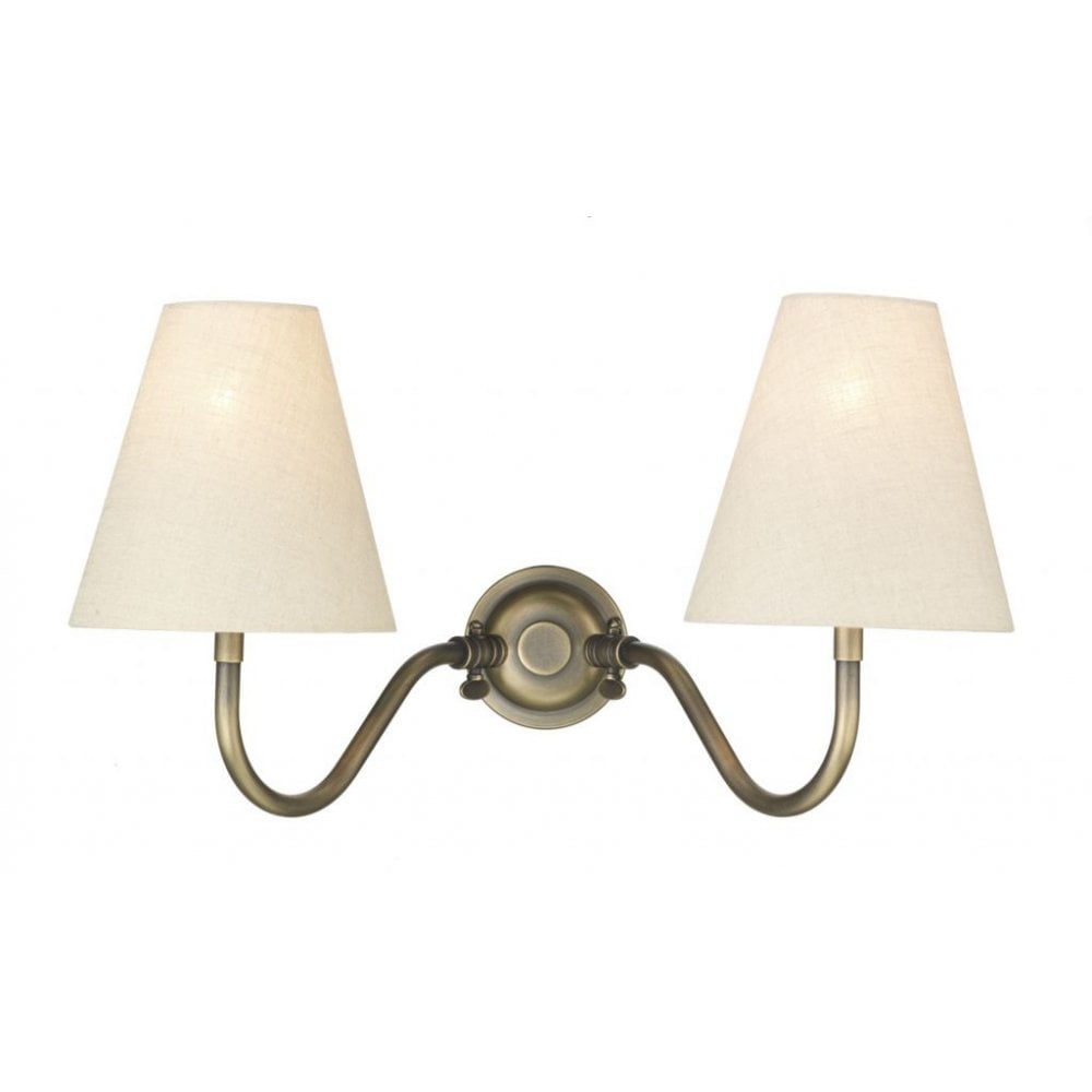 Hicks Double Wall Bracket Antique Brass