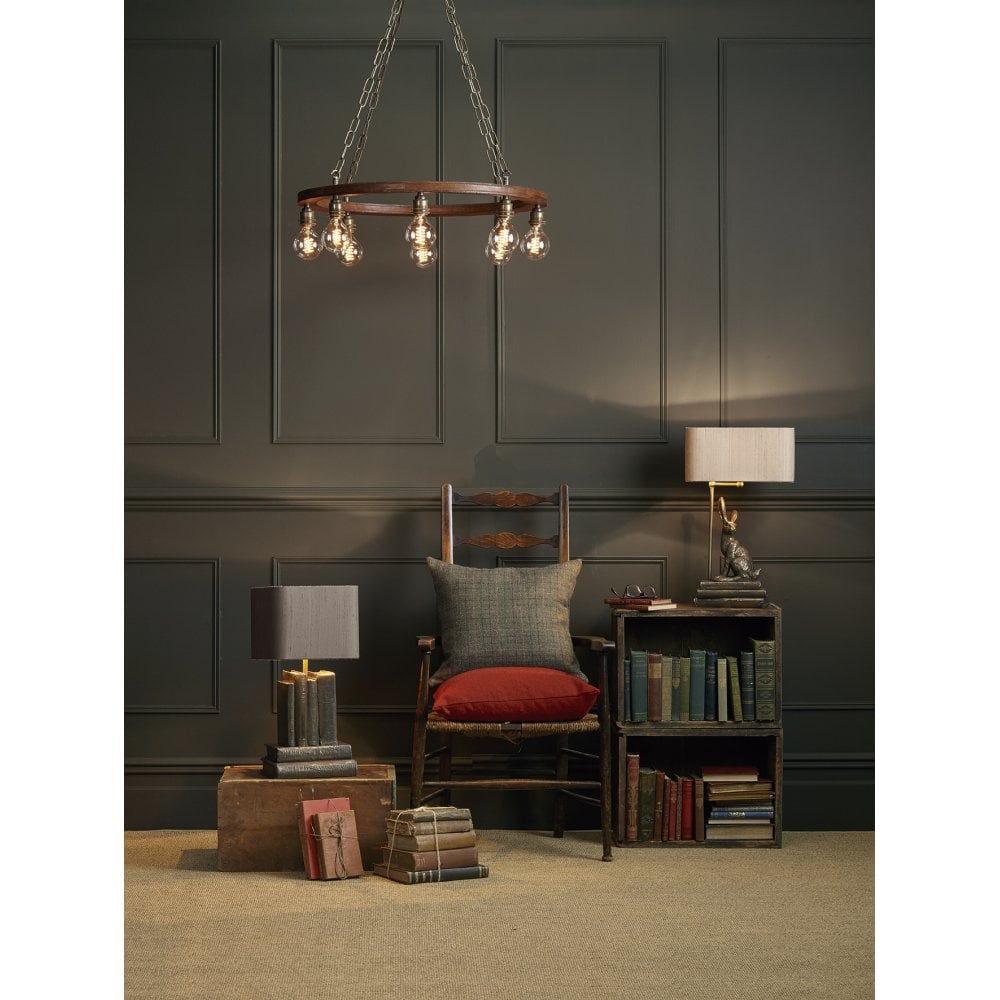 Saddler 8 Light Cartwheel Pendant