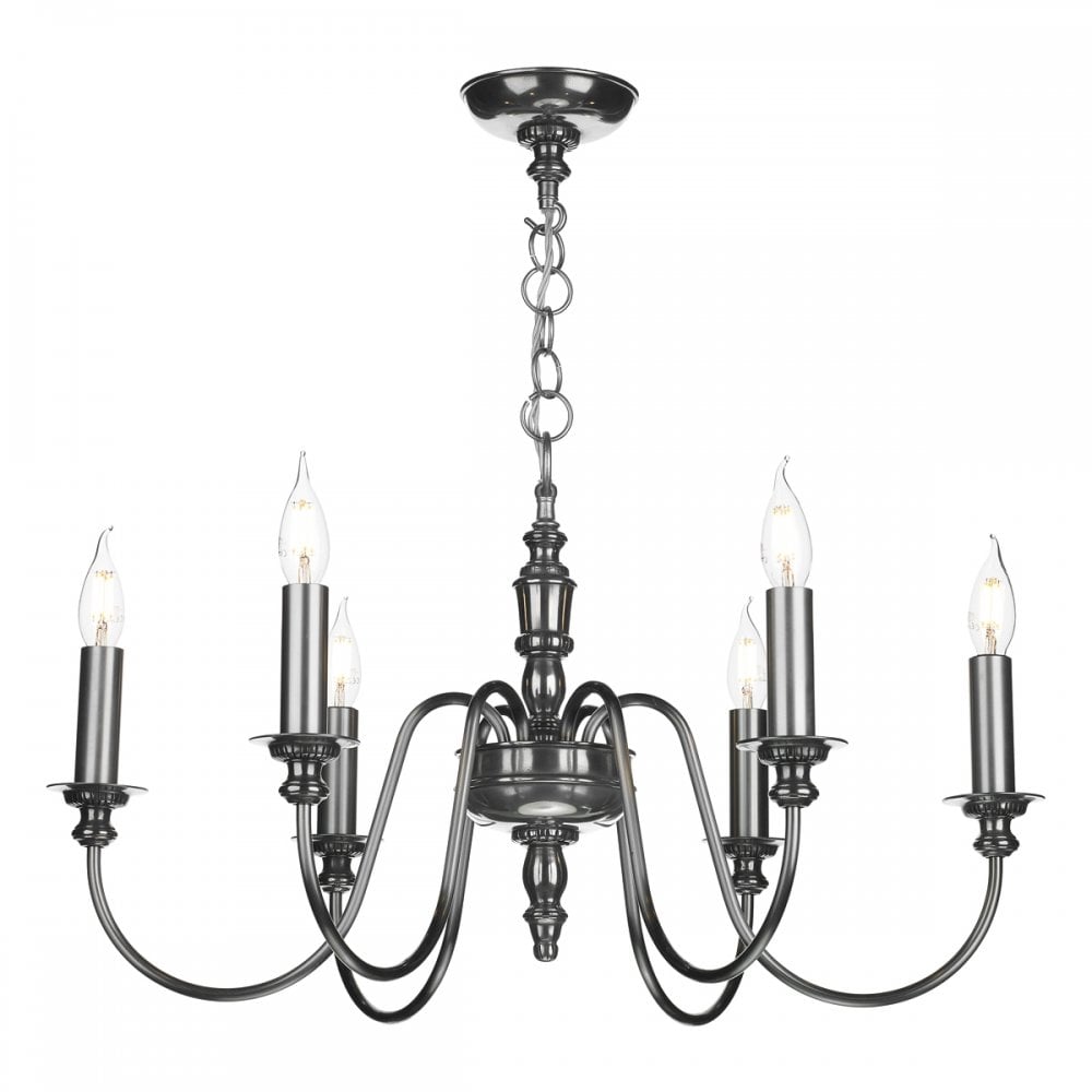 Dickens 6 Light Pendant Pewter