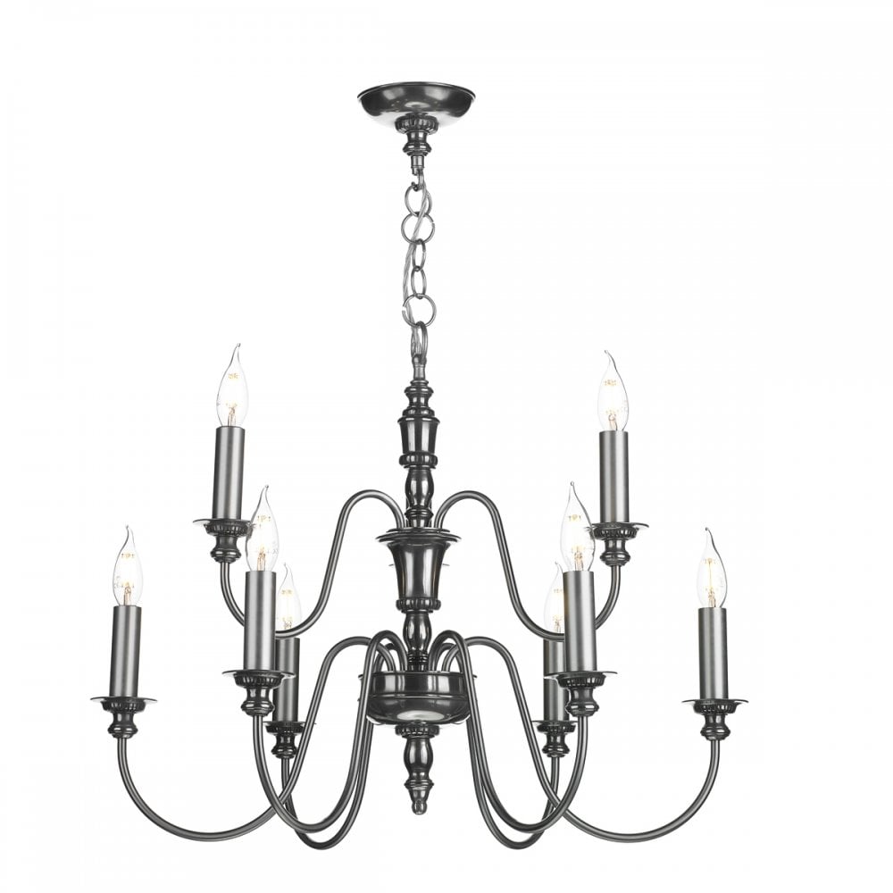 Dickens 9 Light Pendant Pewter