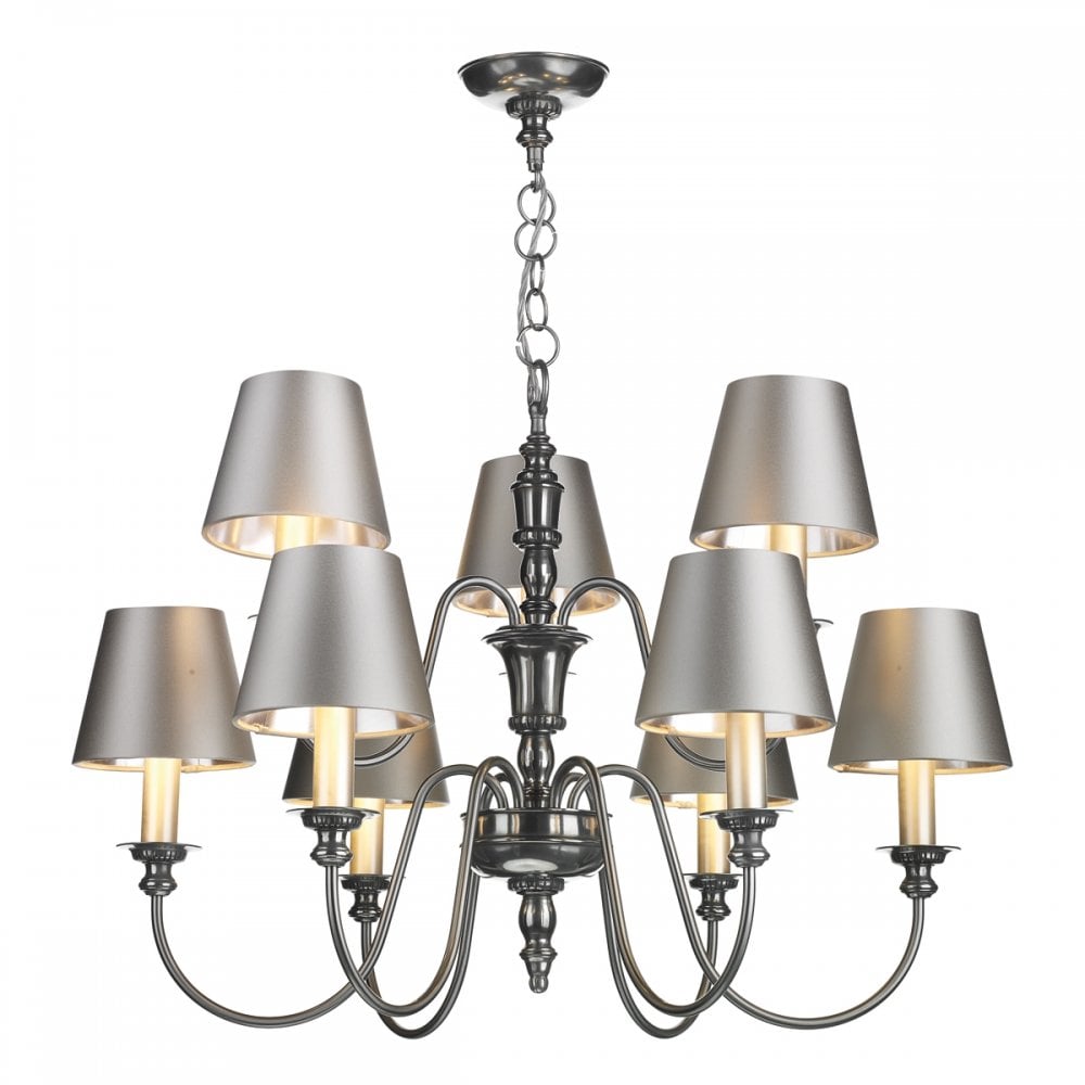 Dickens 9 Light Pendant Pewter