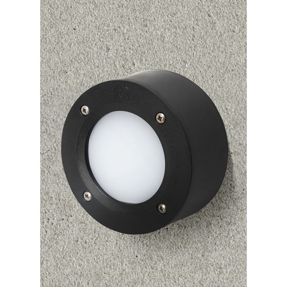 Extra Leti 100 Round 3W Black Surface Mounted with Opal Diffuser