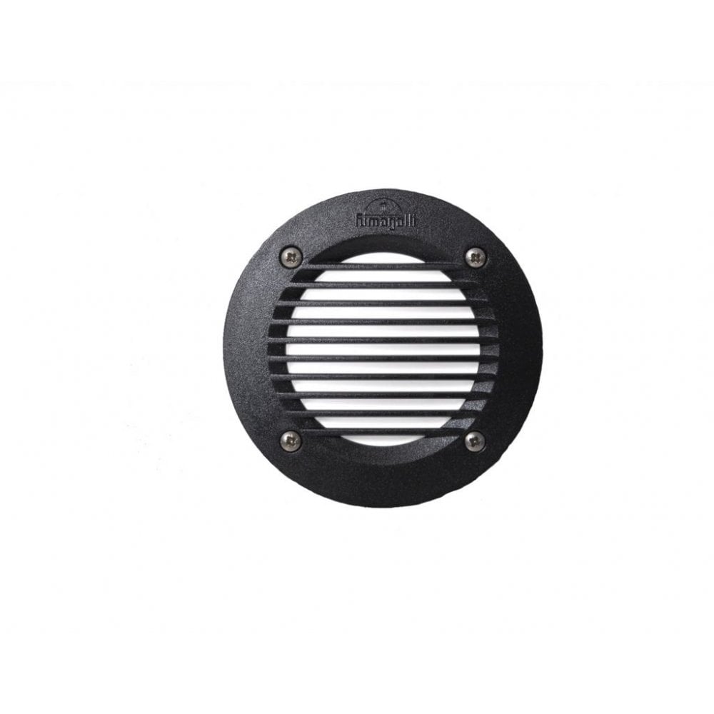 Leti 100 3W LED Grill Round Black Recessed Wall Light