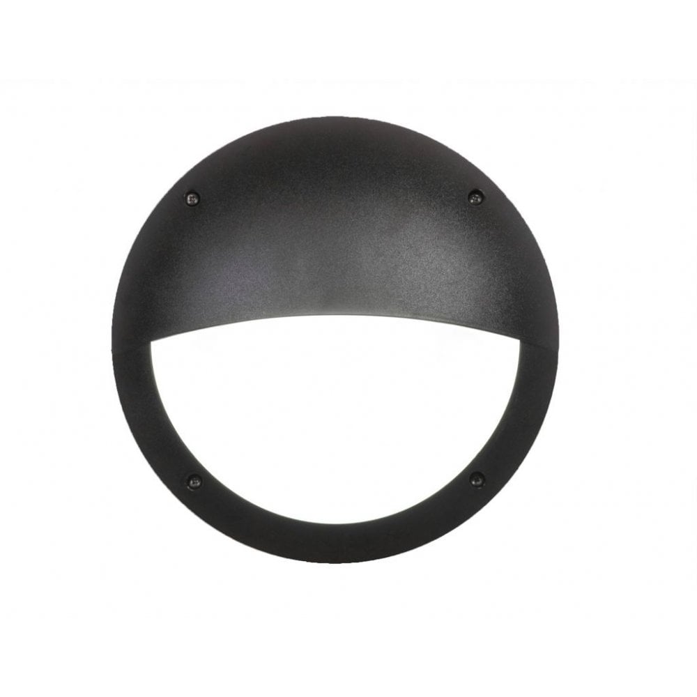 Lucia Eyelid E27 Wall & Ceiling Light Black with Opal Diffuser