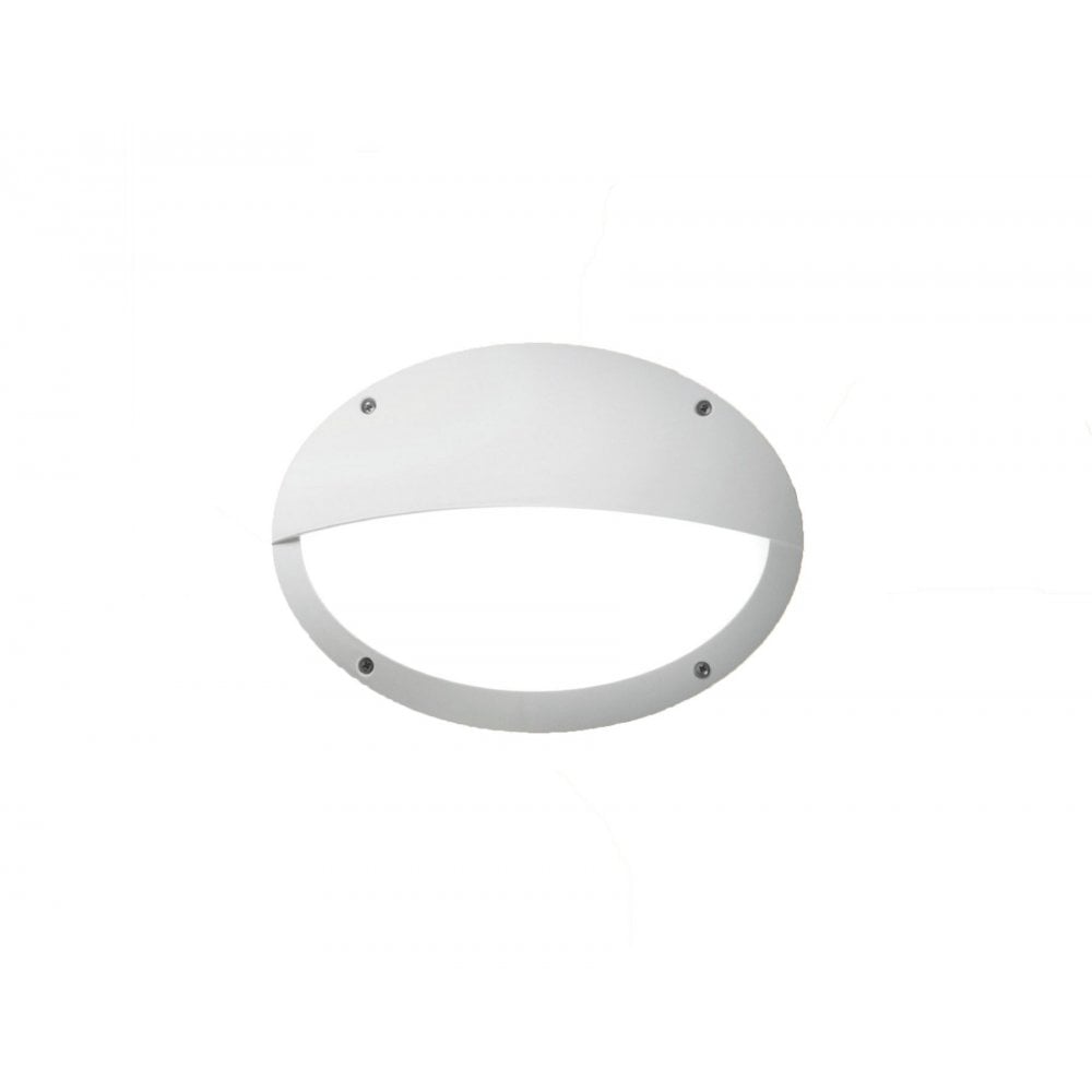 Maddi E27 Oval Bulkhead with Horizontal Eyelid Grey with Opal Diffuser
