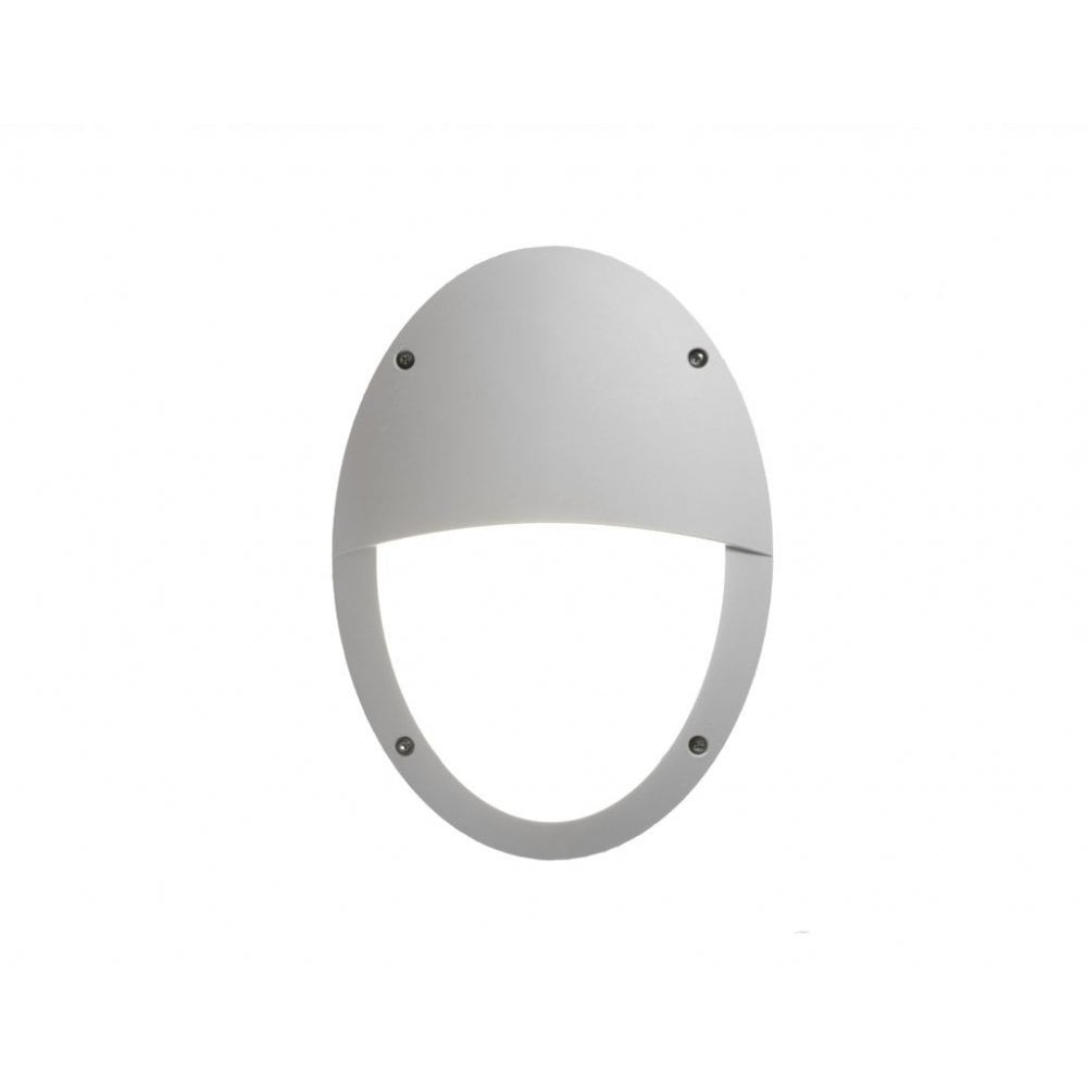 Maddi E27 Oval Bulkhead with Vertical Eyelid Grey with Opal Diffuser