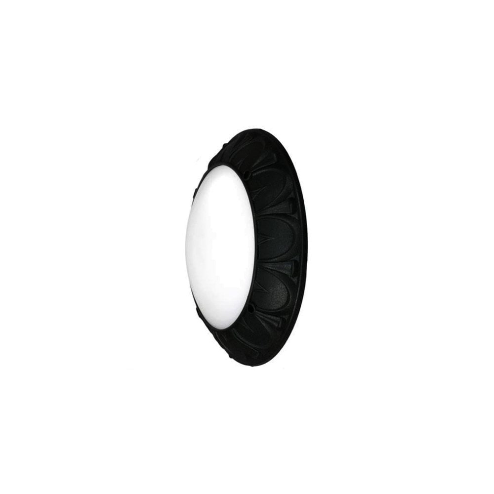 Rita E27 Wall & Ceiling Light Black with Opal Diffuser