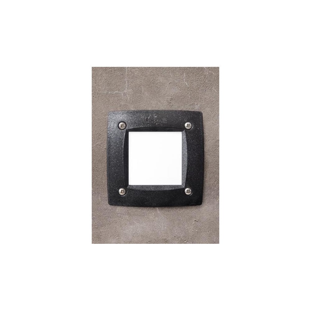 LETI 100 3W LED Recessed Wall Light Square Black With Opal Diffuser