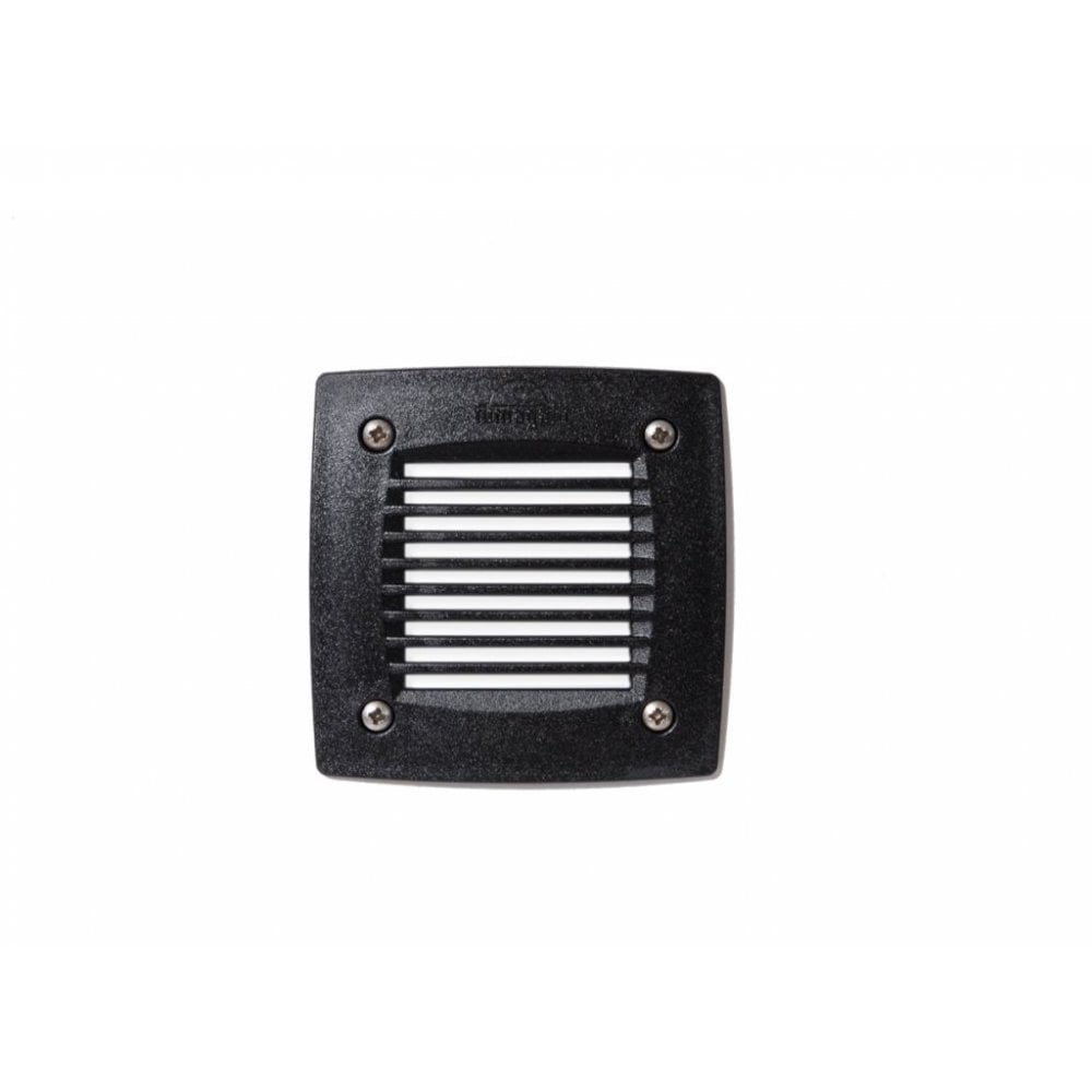 LETI 100 3W LED Square Recessed Wall Light with Grill Black with Opal Diffuser