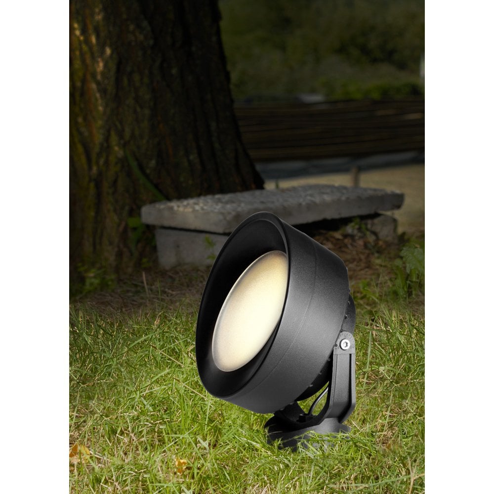 Tommy EL 10W LED Spike Floodlight Black with Frosted Diffuser