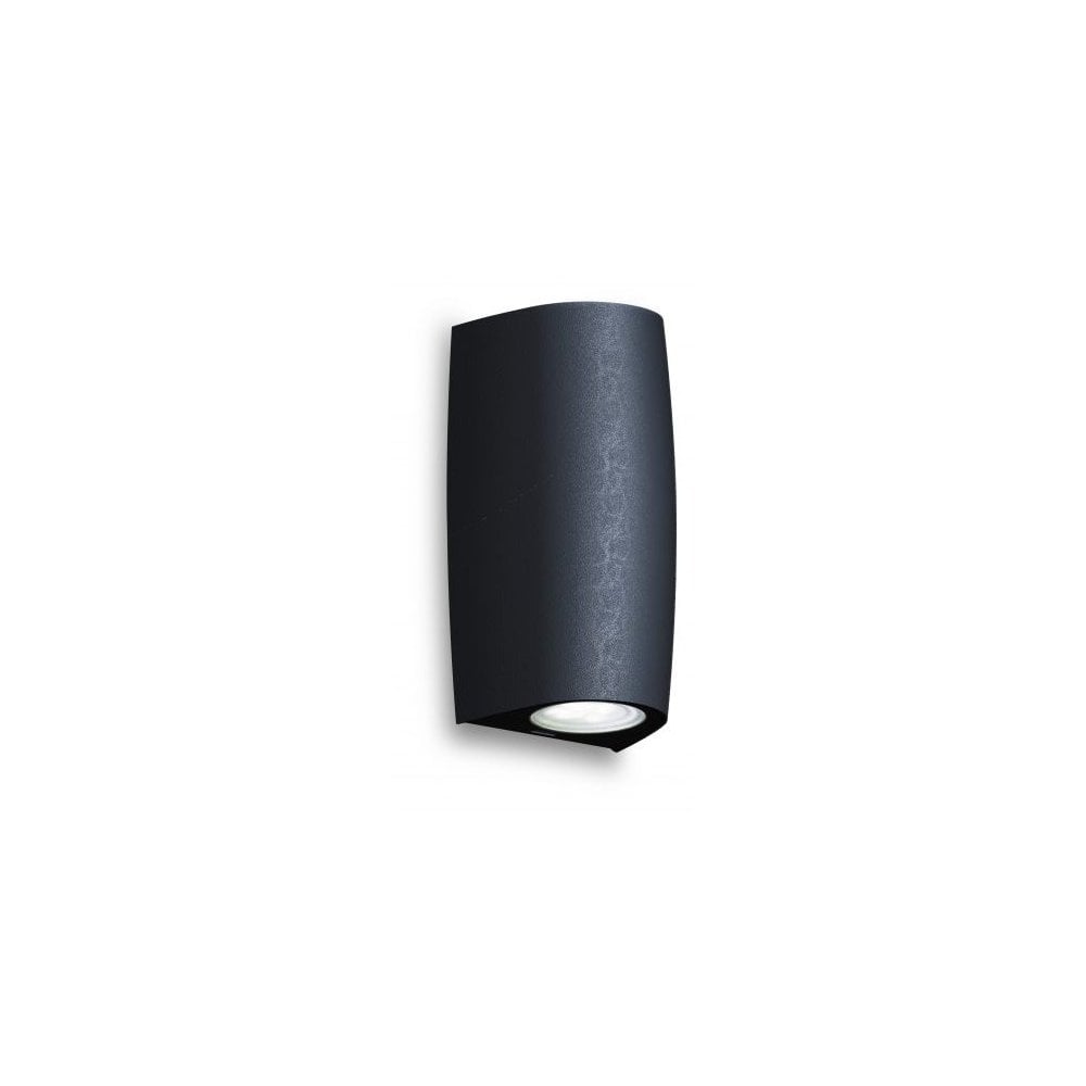 Marta 90 Black Single Up or Down Wall Light with Frosted Diffuser