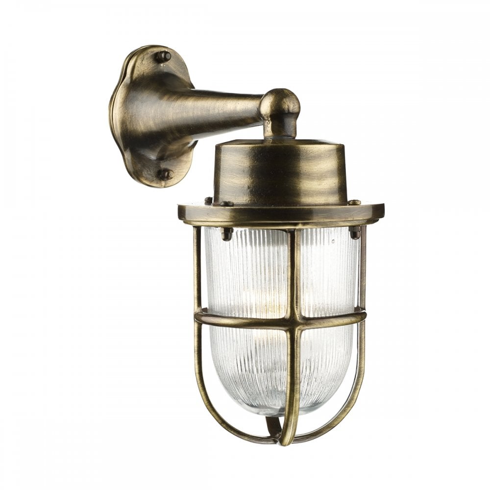 Harbour Outdoor Wall Light Antique Brass IP64