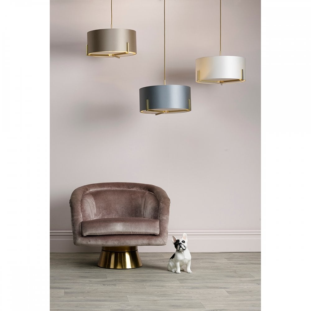 Huxley 3 Light Pendant in Gold (Shade Colour Options)
