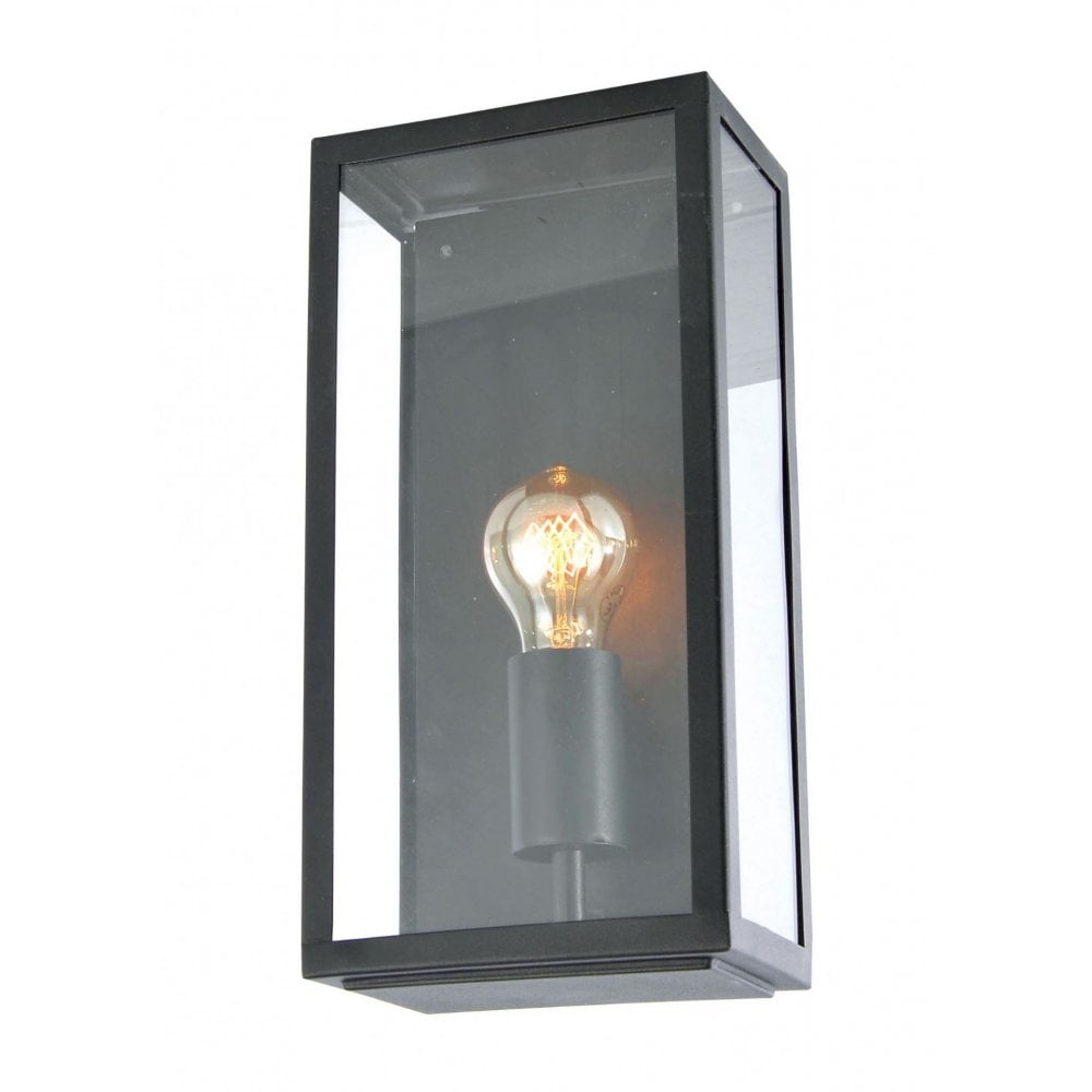 Minerva Stainless  Steel Outdoor Box Lantern - Black