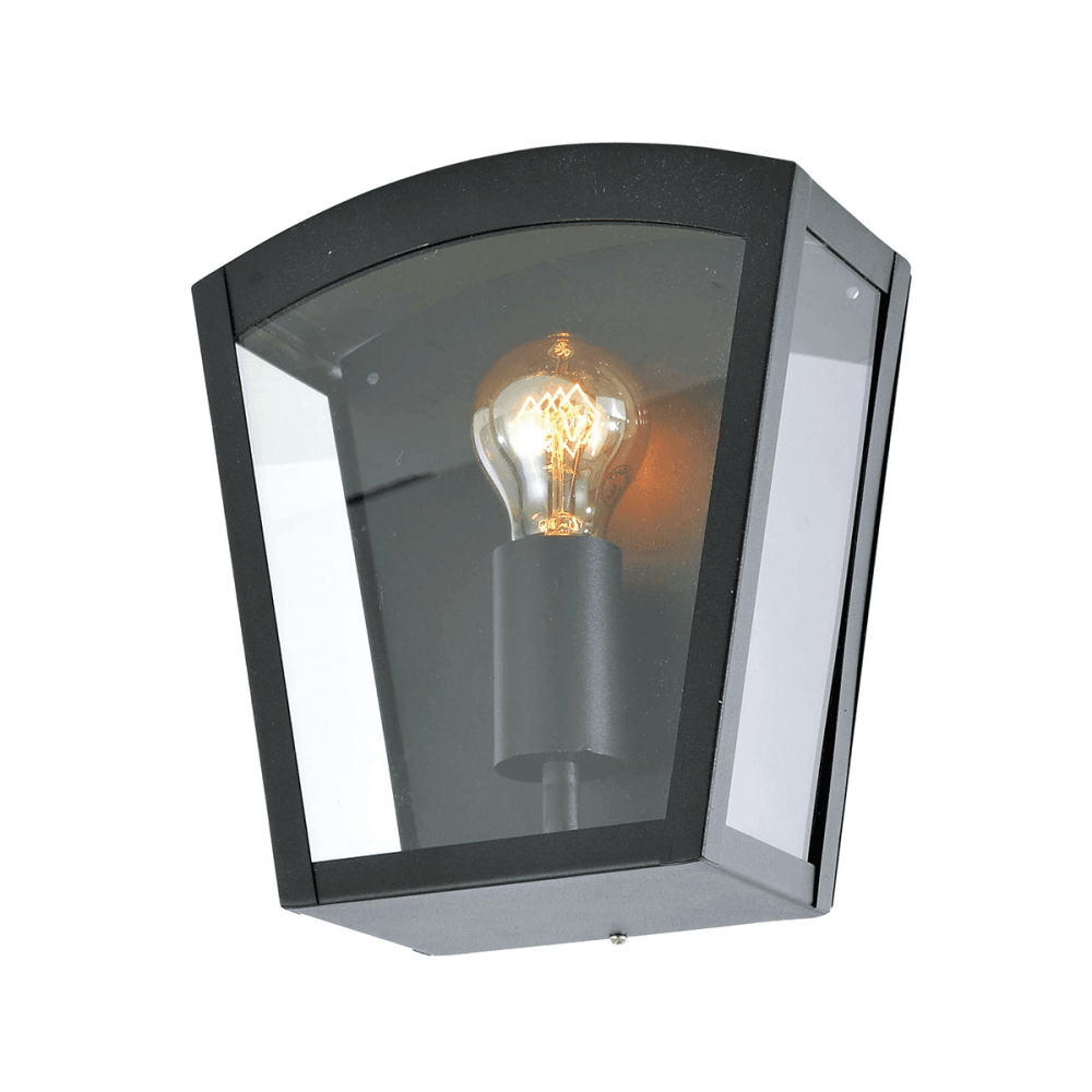 Artemis Black Outdoor Curved Box Lantern Stainless  Steel