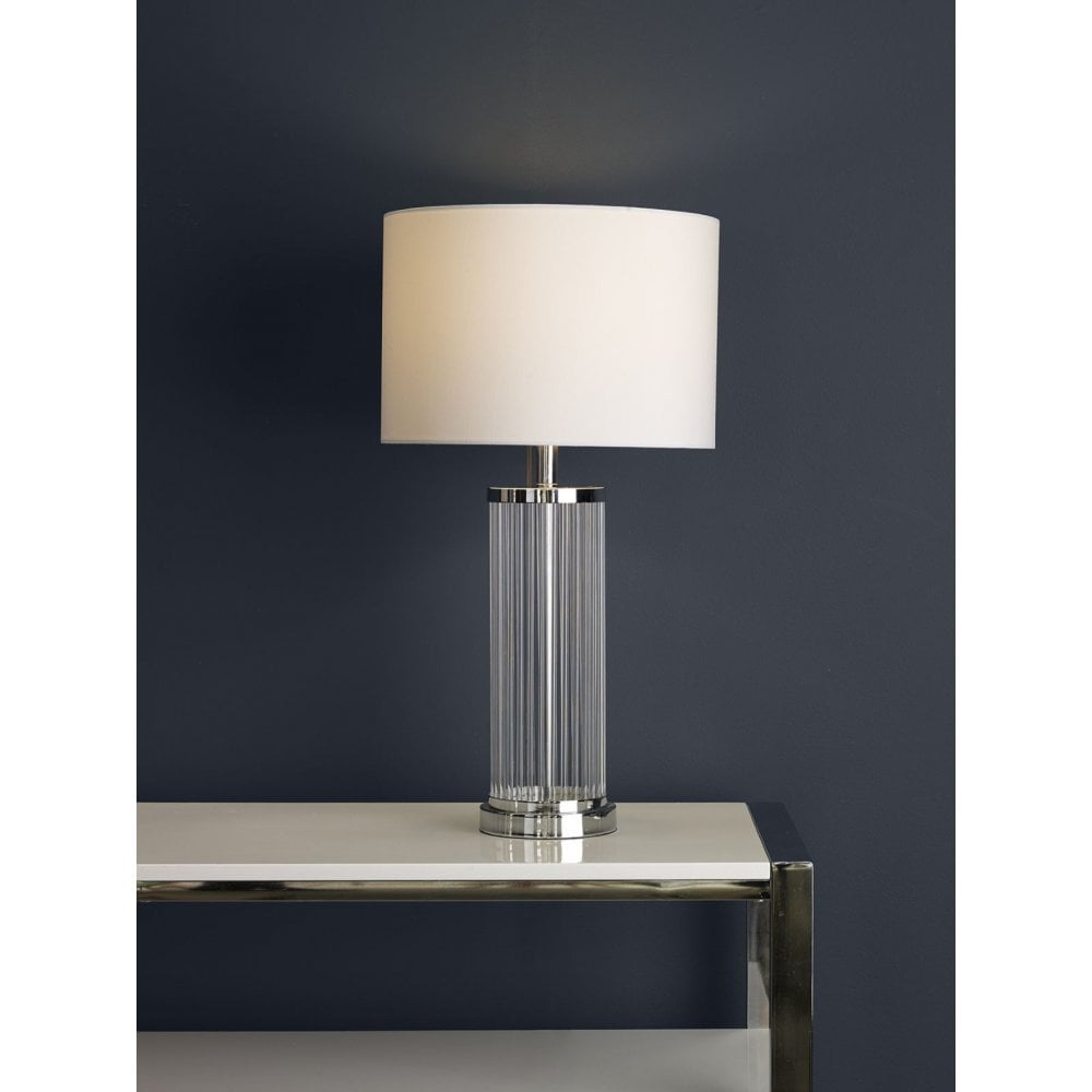 Olalla Glass Table Lamp with Polished Chrome C/W Shade