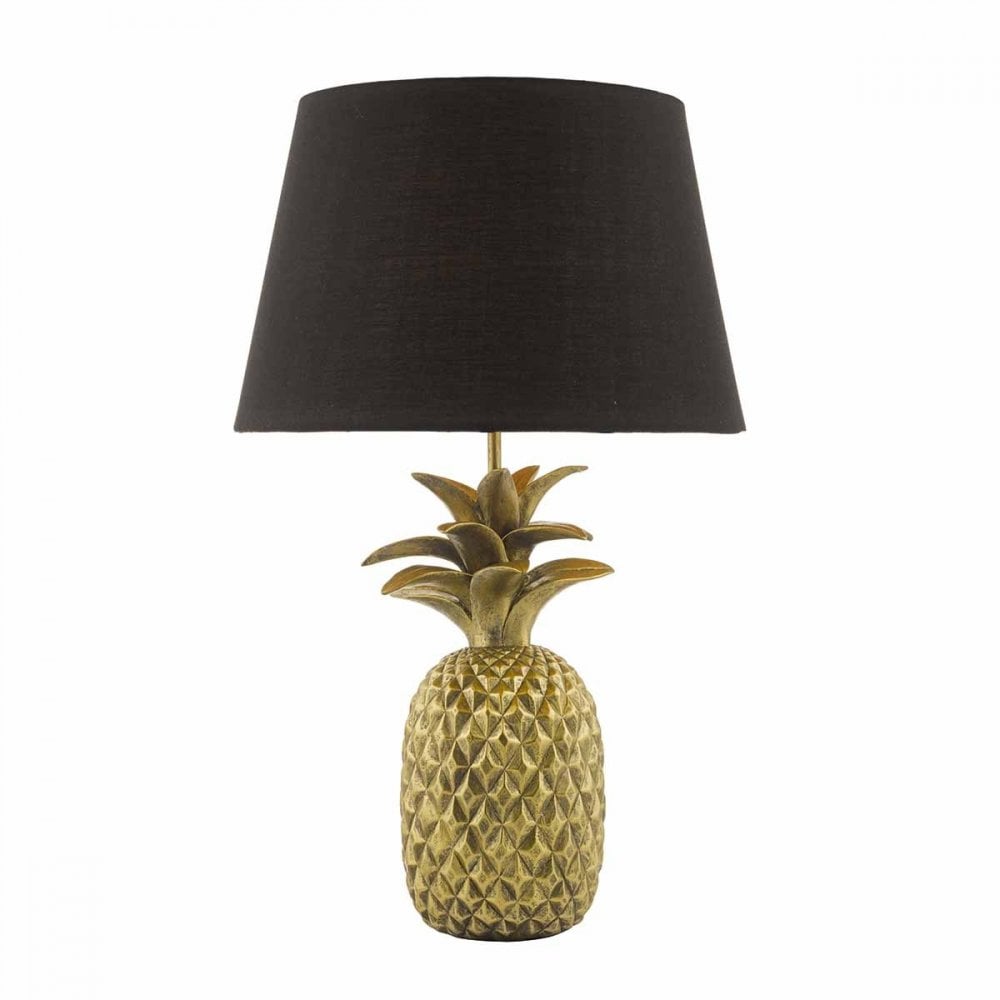 Safa Table Lamp in Gold C/W Black Shade