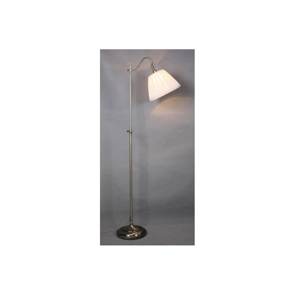 Suffolk Floor Lamp in Antique Brass C/W Cream Shade