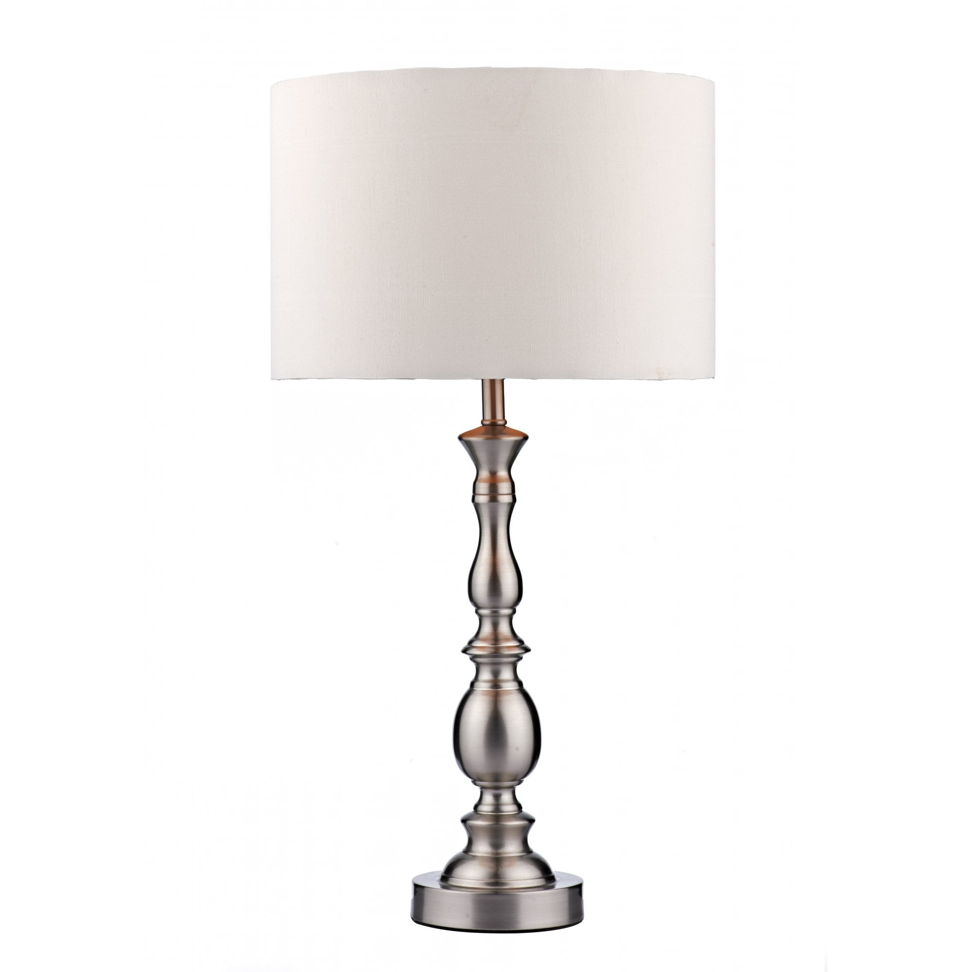 Madrid Ball Table Lamp in Satin Chrome C/W Shade