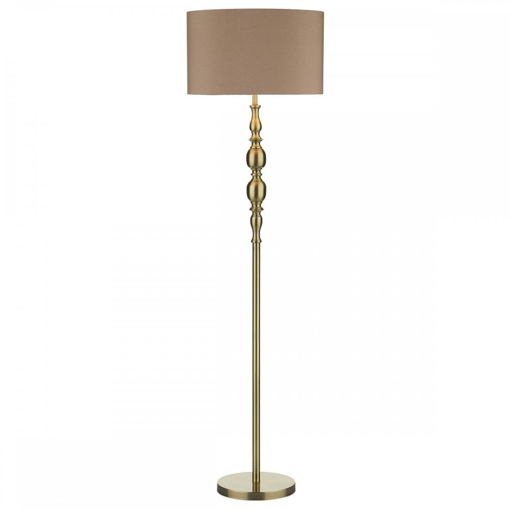 Madrid Floor Lamp in Antique Brass C/W Shade