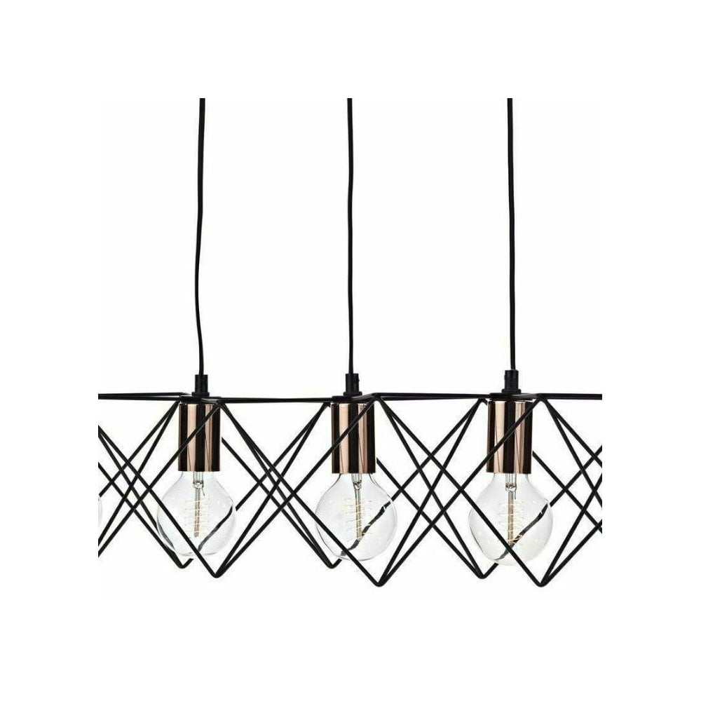 Midi 5 Light Bar in Black & Copper Finish
