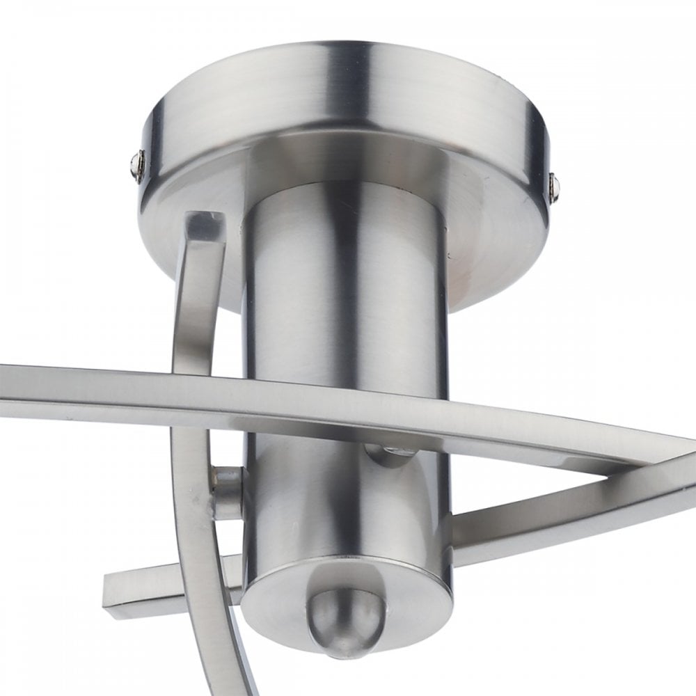 Morgan 3 Light Semi Flush in Satin Chrome Finish