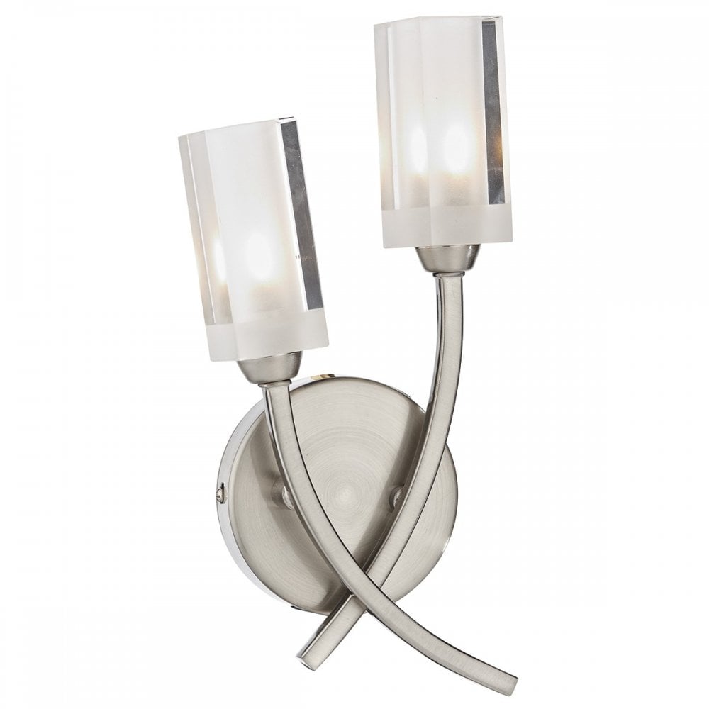 Morgan 2 Light Wall Fitting in Satin Chrome