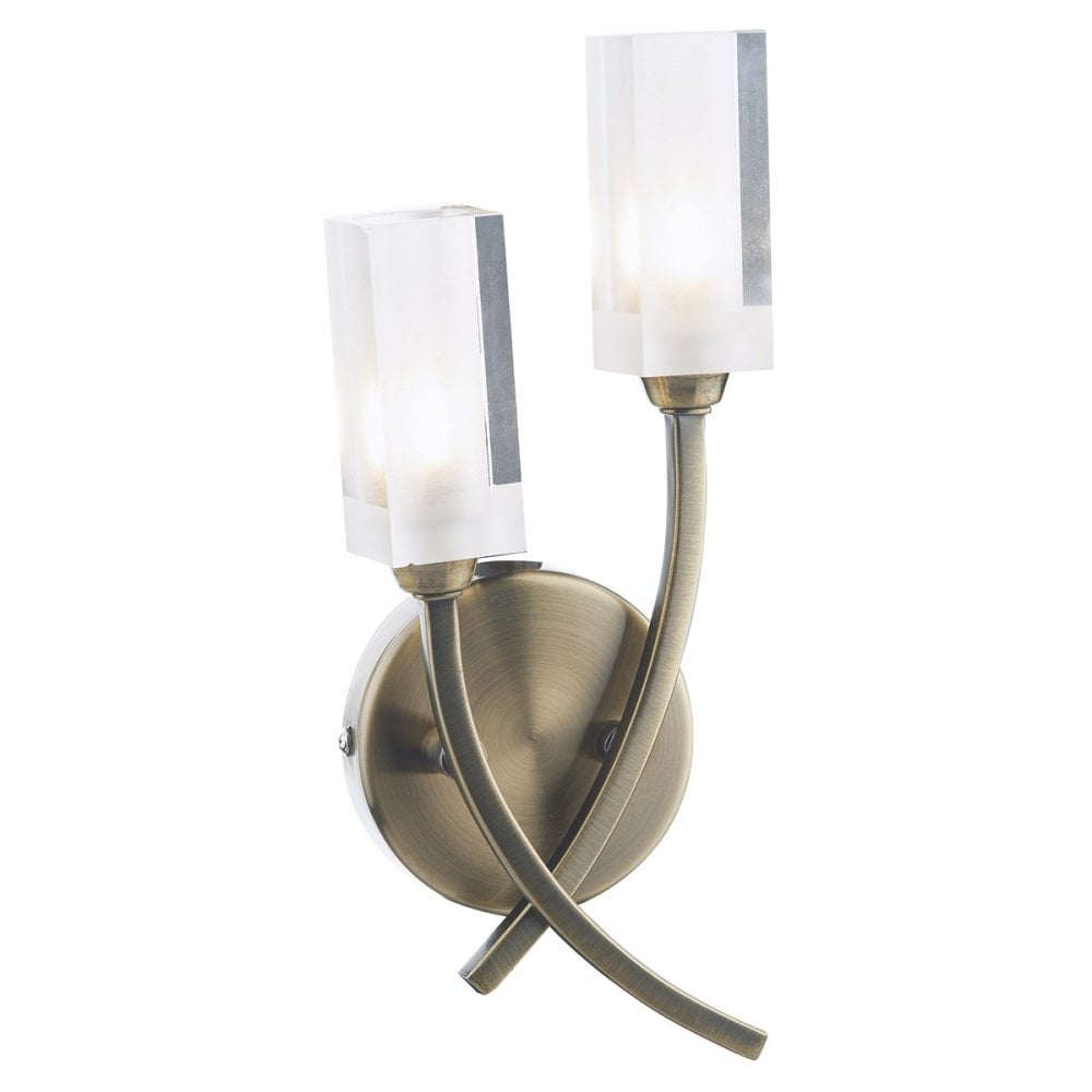 Morgan 2 Light Wall Fitting in Antique Brass