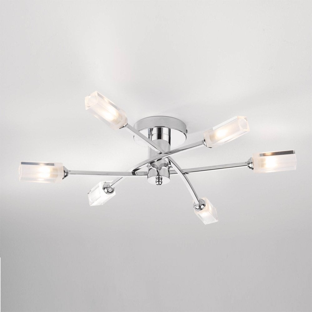 Morgan 6 Light Semi Flush in Polished Chrome Finish