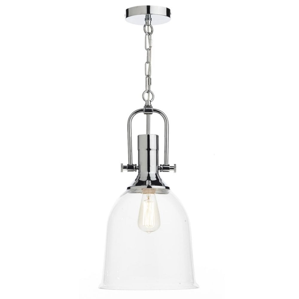 Nolan Polished Chrome Pendant with Clear Glass