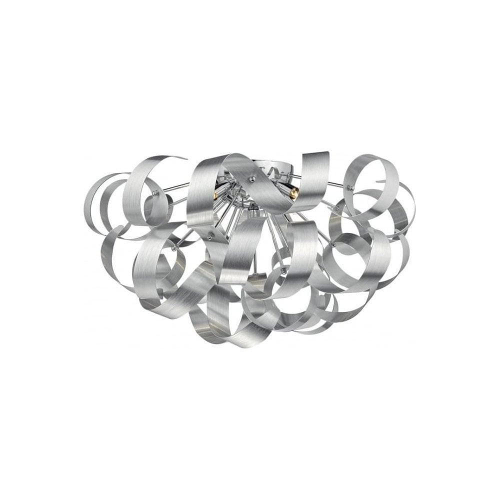 Rawley 5 Light Flush Fitting in Brushed Aluminium