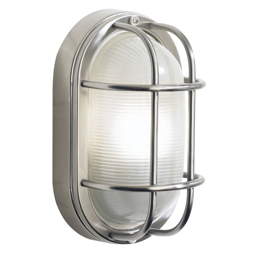 Salcombe Oval Outdoor Wall Light in stainless Steel Finish IP44