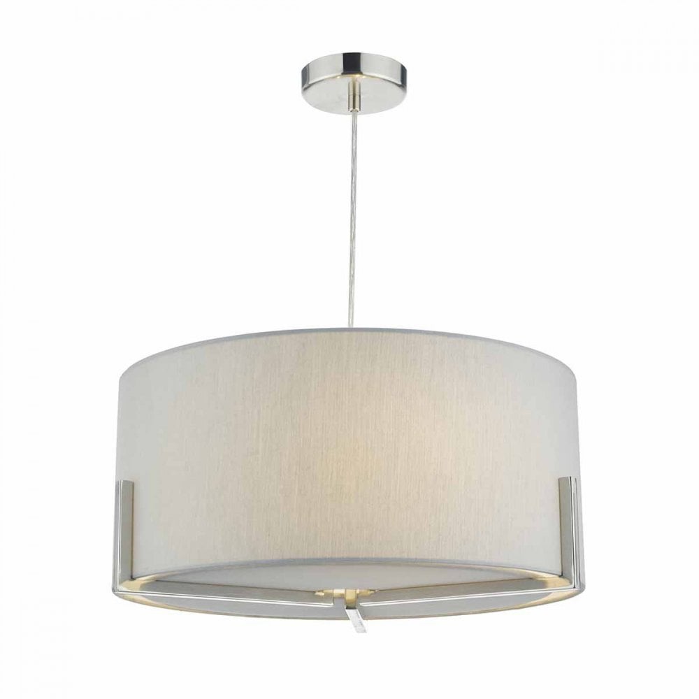 Santino Chrome Pendant C/W Grey Shade