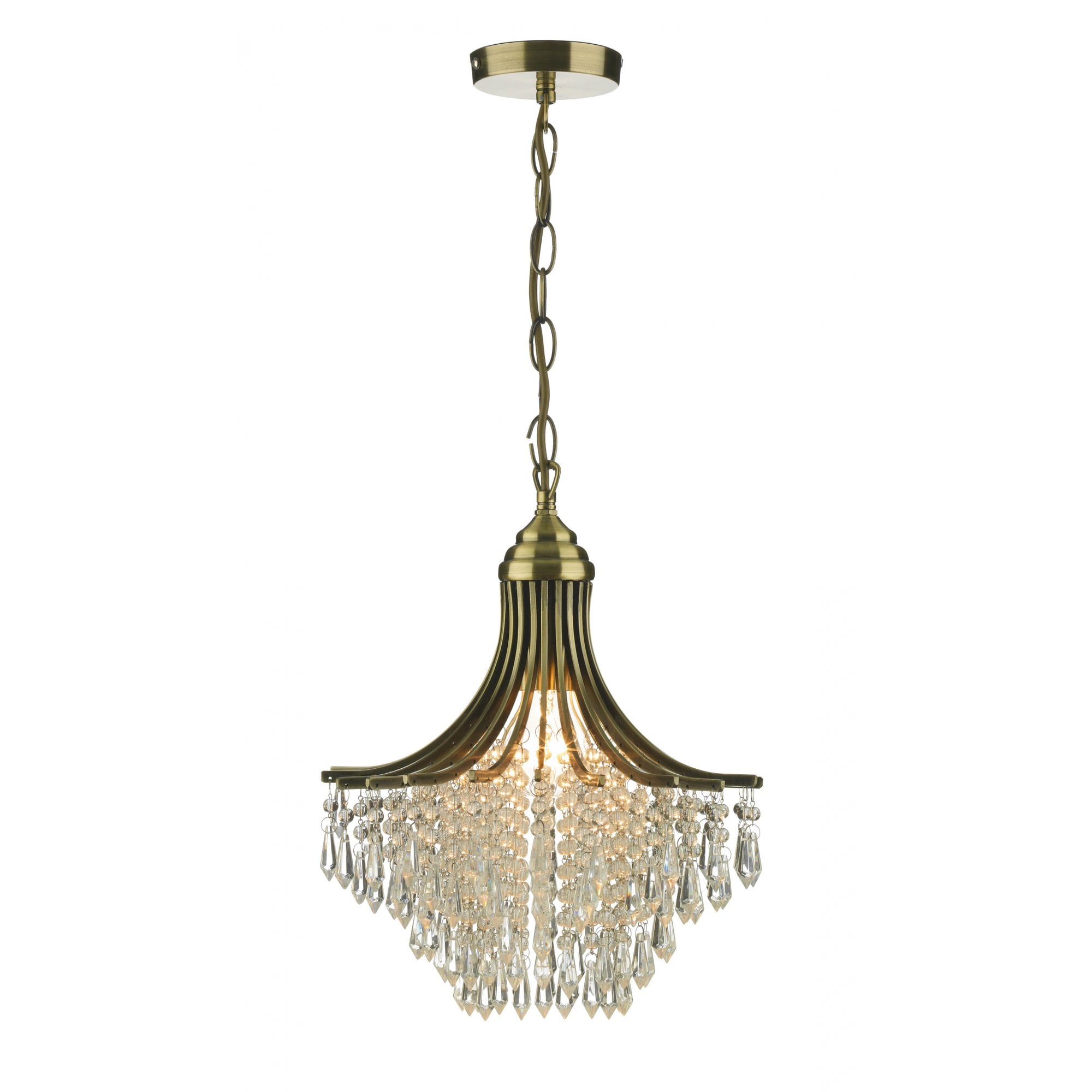 Suri Crystal Pendant in Antique Brass