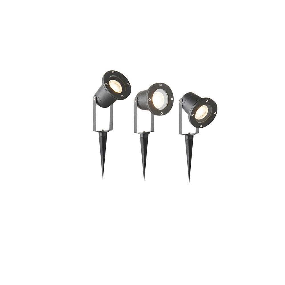 Opaz Matt Black Spike Light IP44