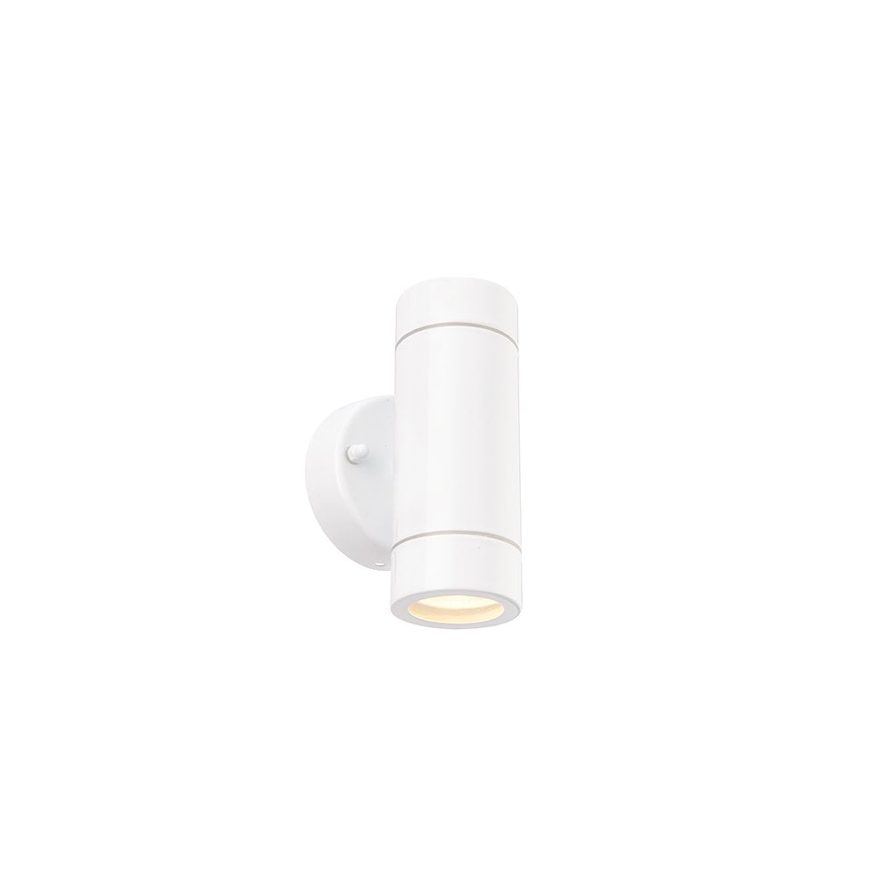 Palin Up and Down Wall Light in Gloss White Finish IP44